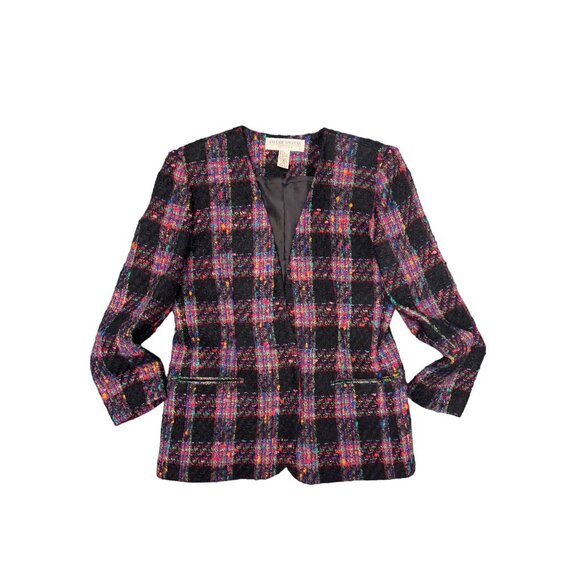 Valerie Stevens Petites MultiColor Mohair Wool Blend Blazer - Picture 1 of 9